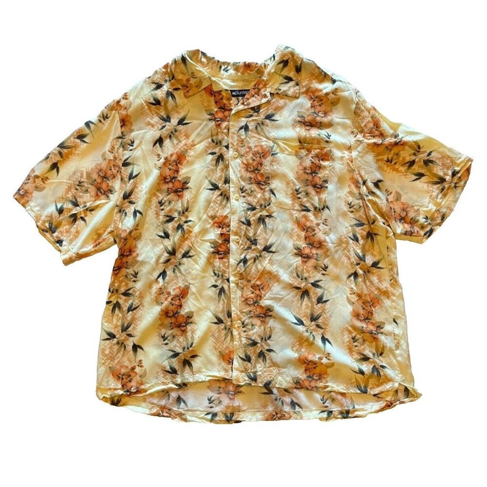 NWOT fPuritan 2XL Hawaiian Floral Shirt Rayon Summer Light Short Sleeve Cruise